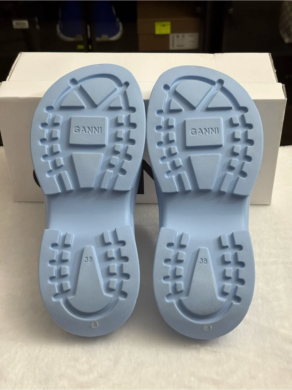 GANNI Lightweight Pool Slides Baby Blue Size EU 38 / US 7.5